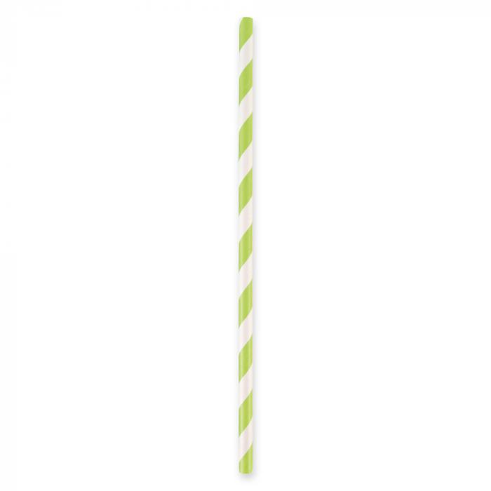 Trinkhalm Papier FSC® Mix 19,7cm grün gestreift - gastroBASICS